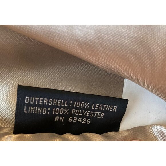 Womens Vintage Y2K Pelle Studio Wilsons Lined Leather Skirt Tan 12 - Picture 6 of 6